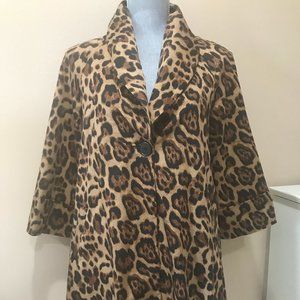 Newport News Leopard Trench Coat Jacket